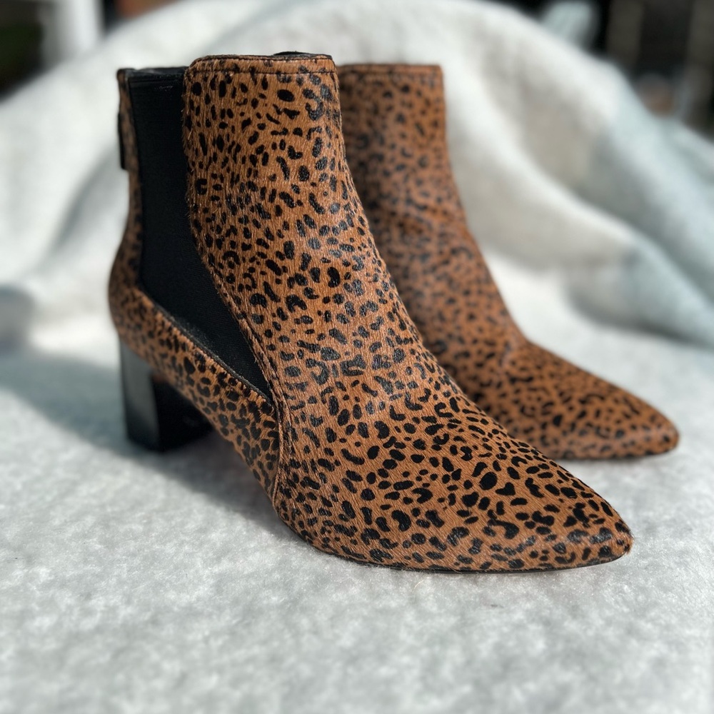 Cole Haan cheetah print calf hair bootie